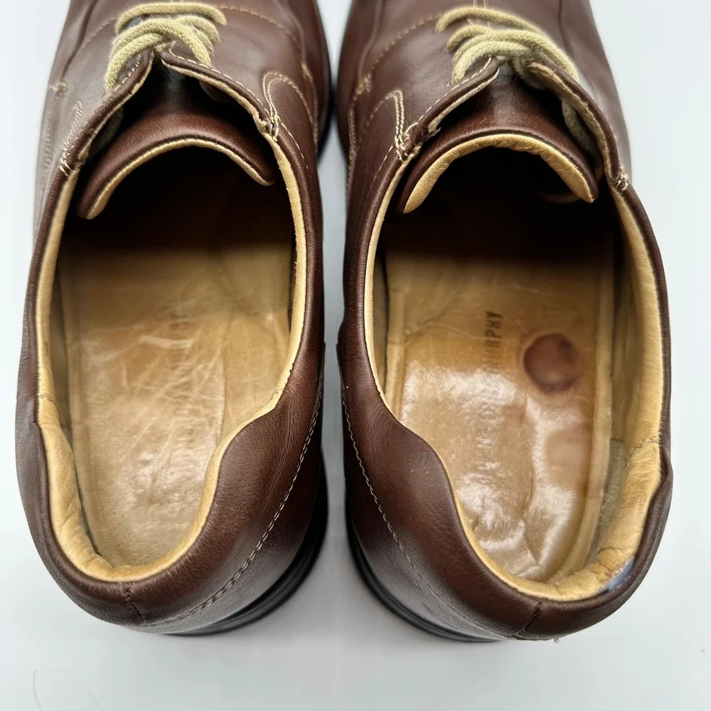 Johnston & Murphy Shuler Bicycle Mens Brown Leather Oxford Dress Shoes 12 M